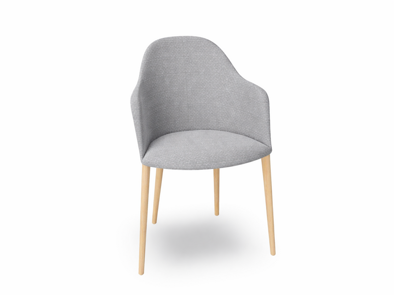 Cila Fully Upholstered Armchair with Timber Oak Four-leg Base