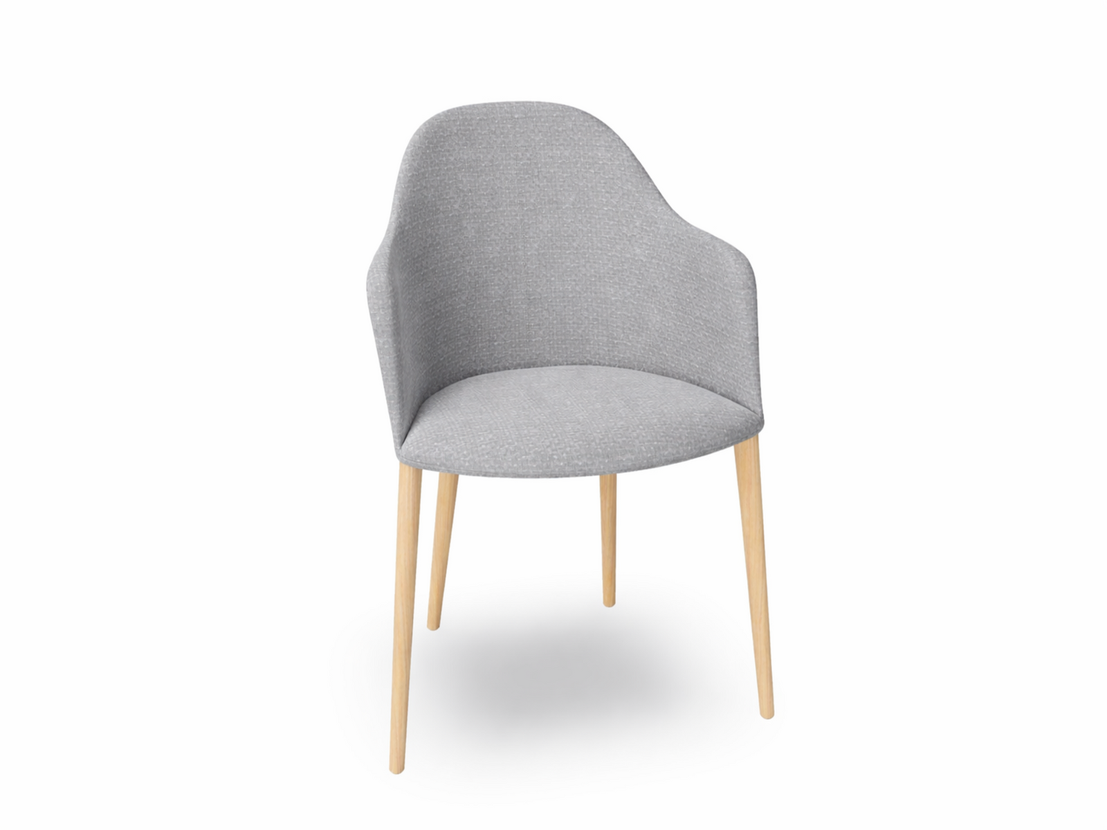 Cila Fully Upholstered Armchair with Timber Oak Four-leg Base