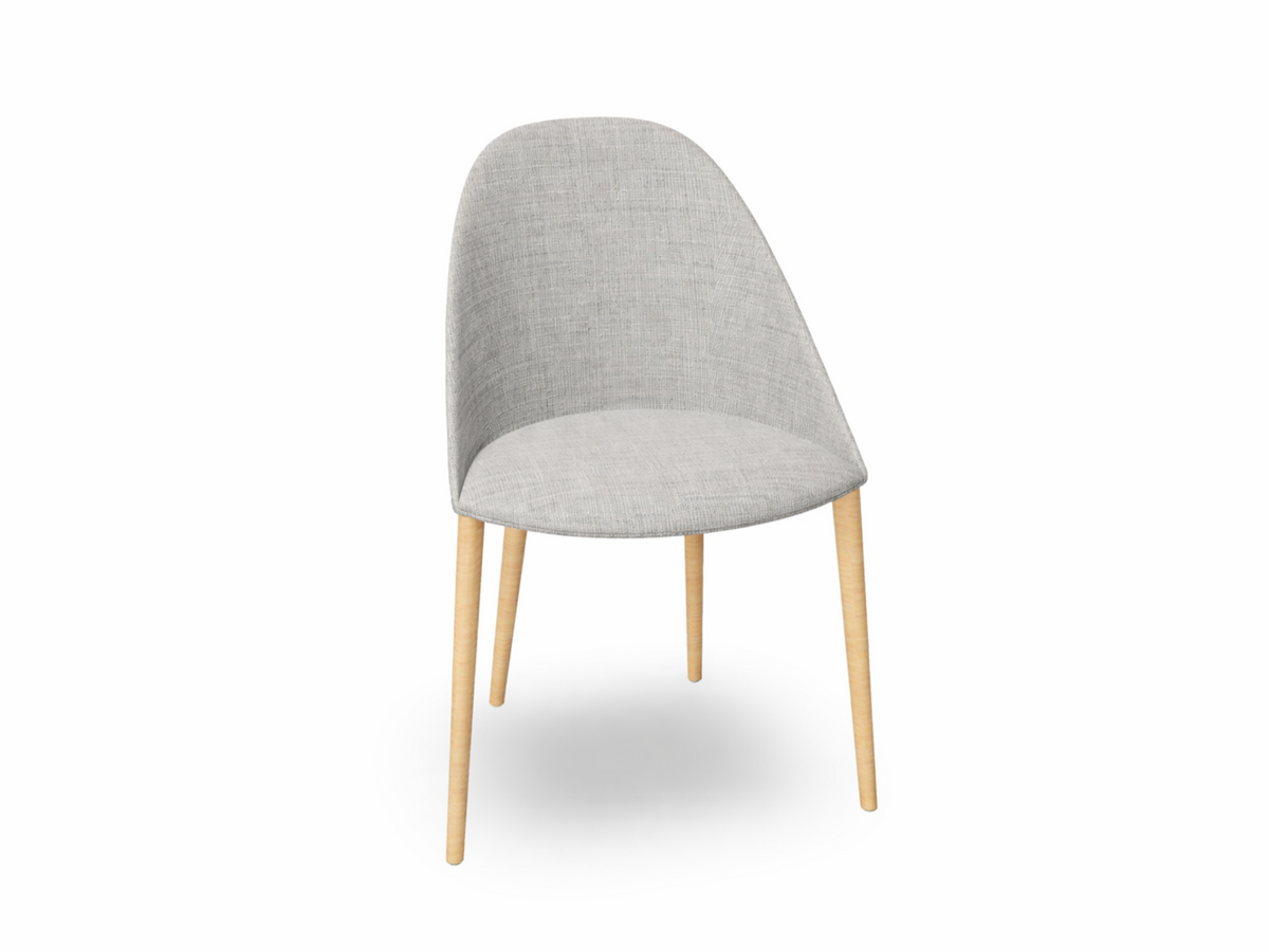 Cila Fully Upholstered Chair With Timber Oak Four-leg Base