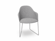 Cila Fully Upholstered Armchair With Sled Base Chairs Arper 