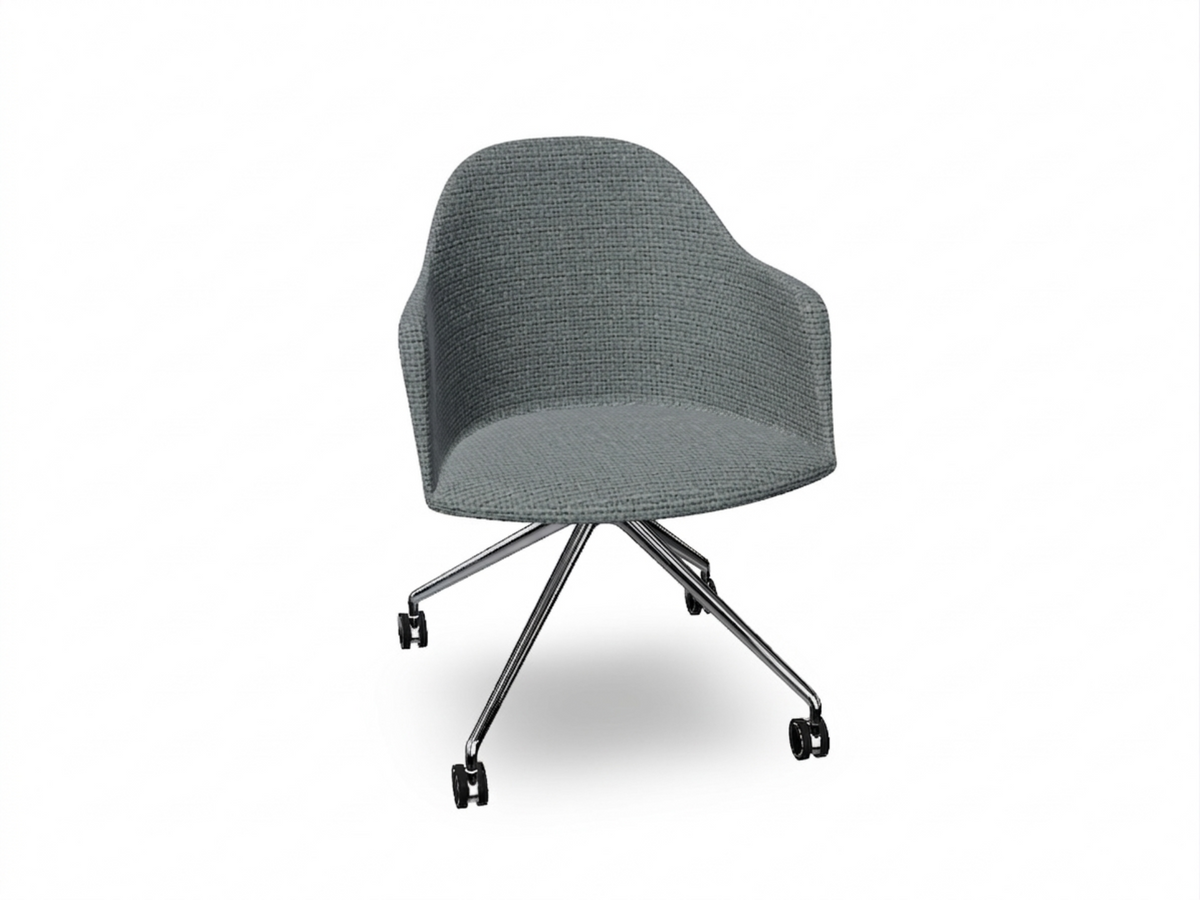 Cila fully upholstered Armchair With Fixed Trestle Base