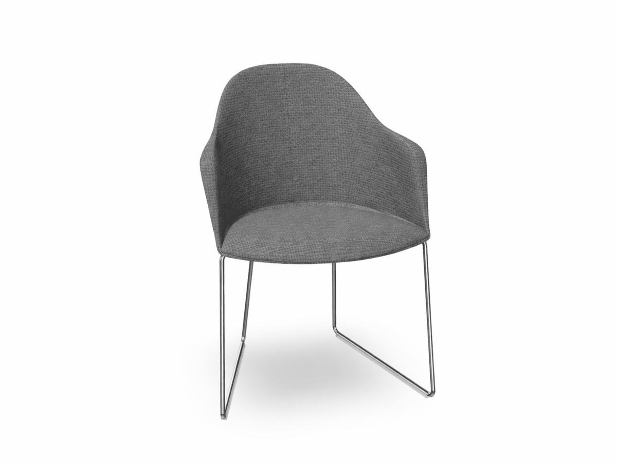 Cila Fully Upholstered Armchair With Sled Base Chairs Arper 
