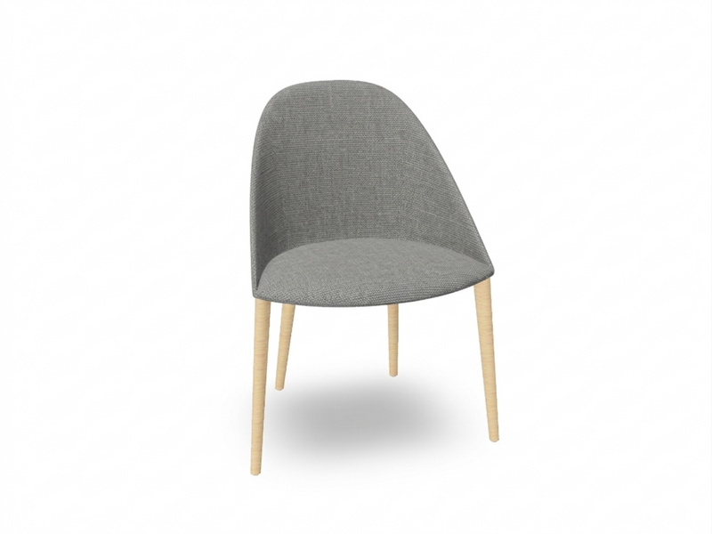 Cila Fully Upholstered Chair With Timber Oak Four-leg Base