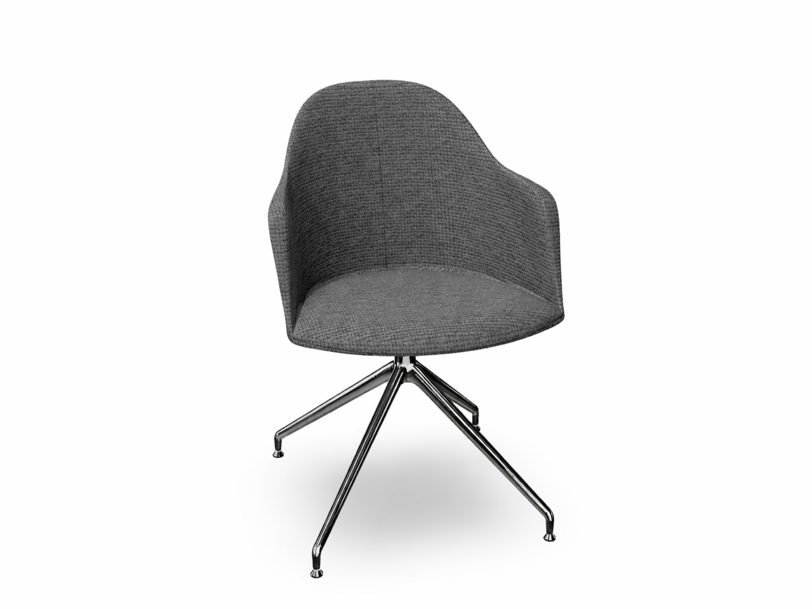 Cila Fully Upholstered Armchair With Swivel Trestle Base