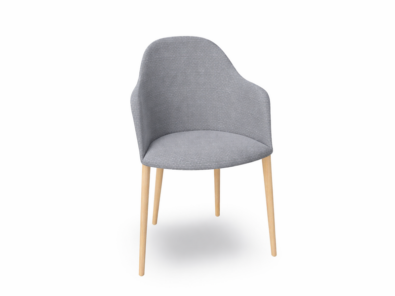 Cila Fully Upholstered Armchair with Timber Oak Four-leg Base