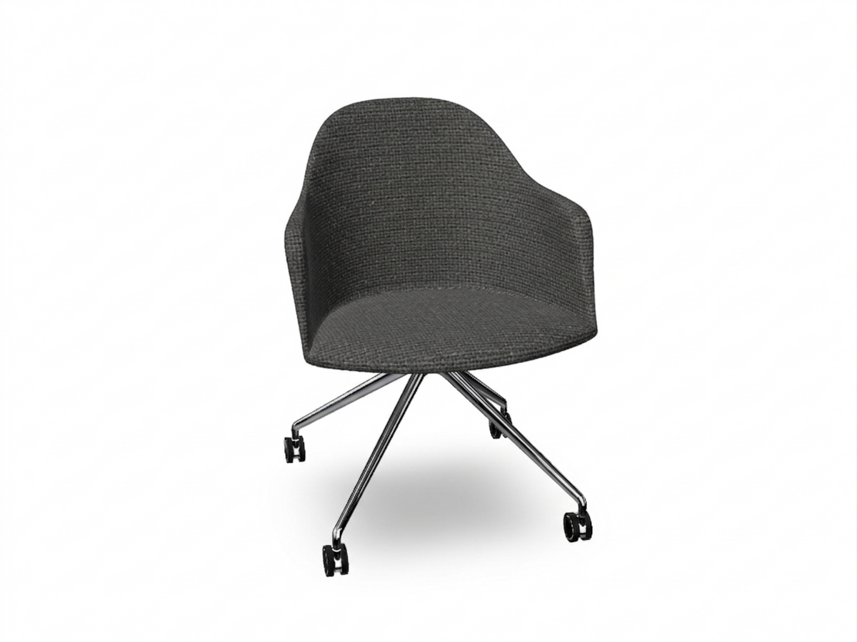 Cila fully upholstered Armchair With Fixed Trestle Base