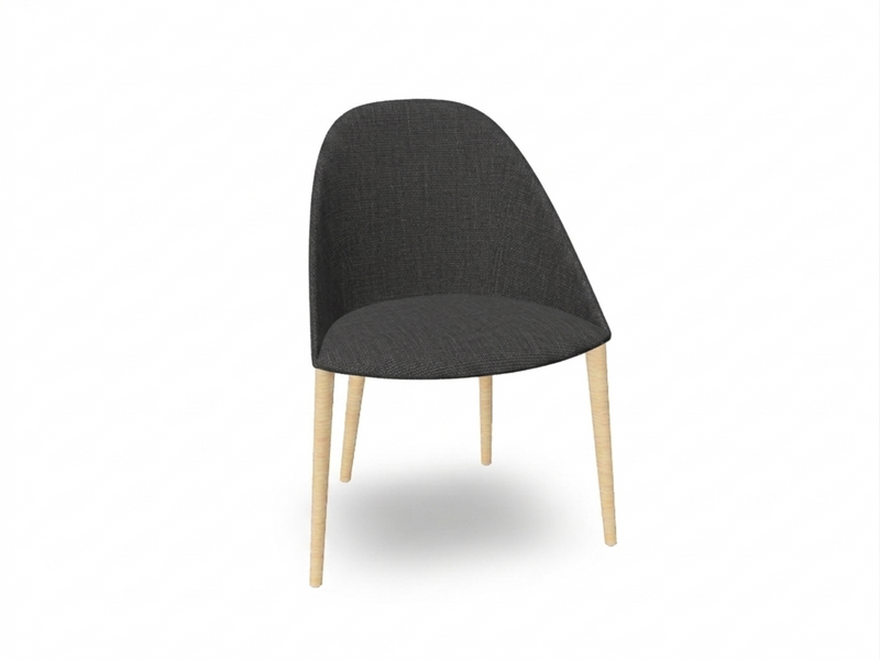 Cila Fully Upholstered Chair With Timber Oak Four-leg Base