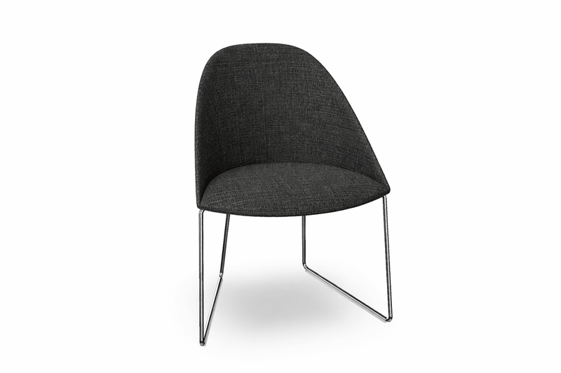 Cila Fully Upholstered Chair With Sled Base Chairs Arper 
