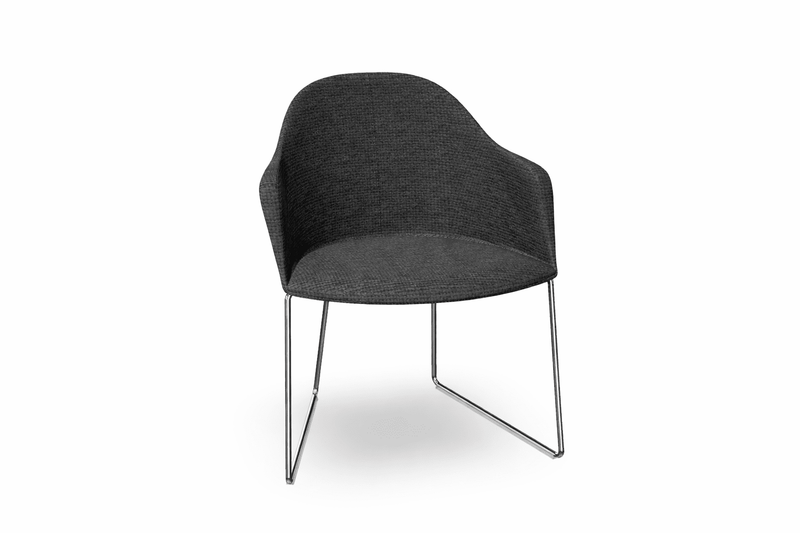Cila Fully Upholstered Armchair With Sled Base Chairs Arper 