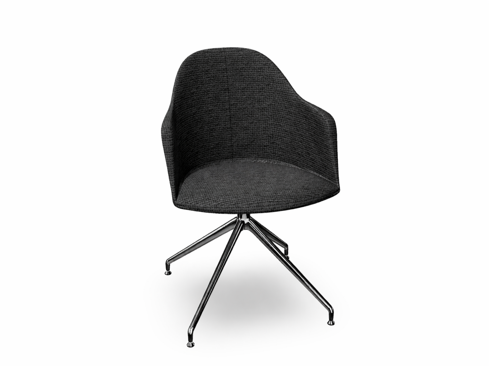 Cila Fully Upholstered Armchair With Swivel Trestle Base