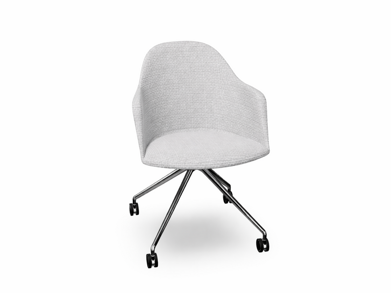 Cila fully upholstered Armchair With Fixed Trestle Base