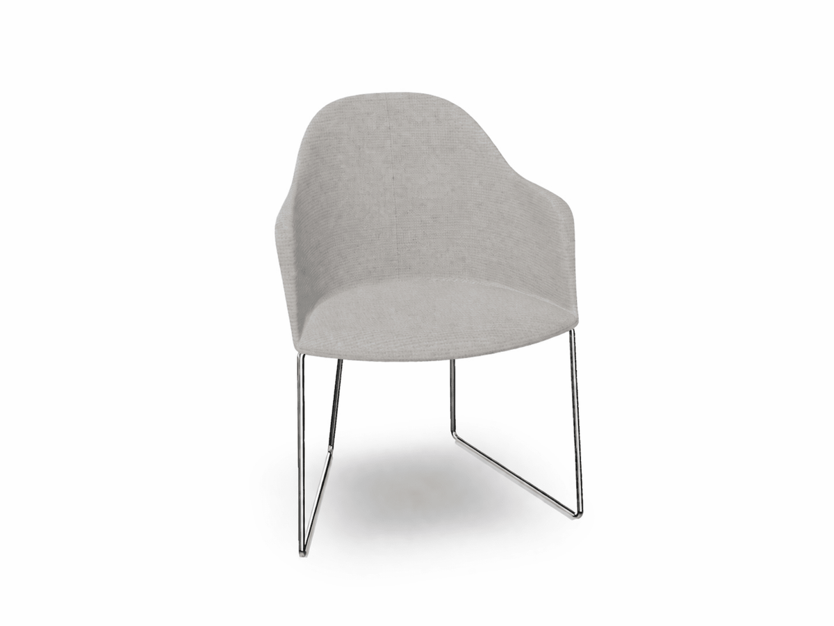 Cila Fully Upholstered Armchair With Sled Base Chairs Arper 