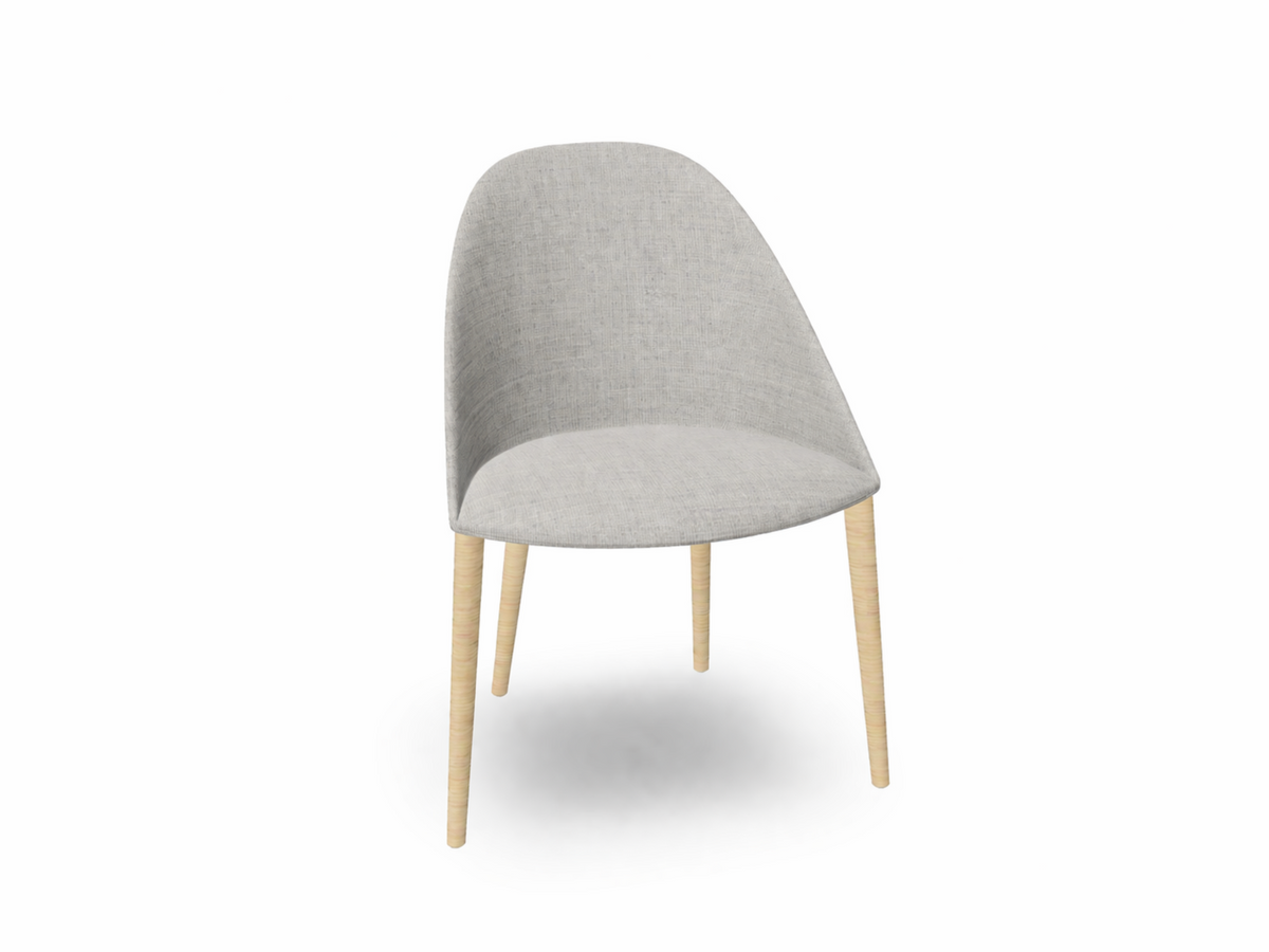 Cila Fully Upholstered Chair With Timber Oak Four-leg Base