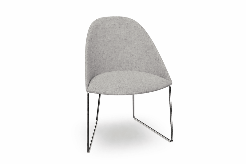 Cila Fully Upholstered Chair With Sled Base Chairs Arper 