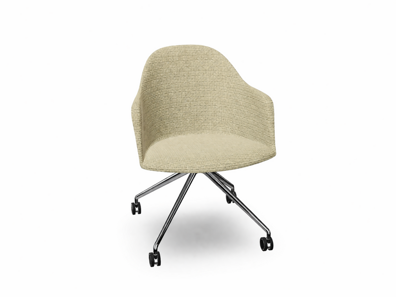 Cila fully upholstered Armchair With Fixed Trestle Base
