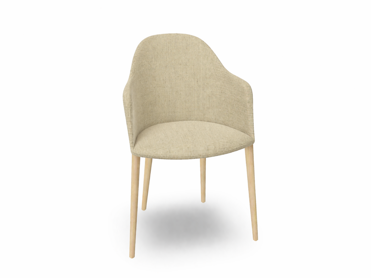 Cila Fully Upholstered Armchair with Timber Oak Four-leg Base