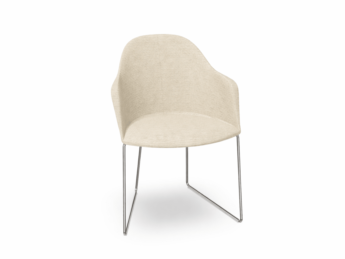 Cila Fully Upholstered Armchair With Sled Base Chairs Arper 