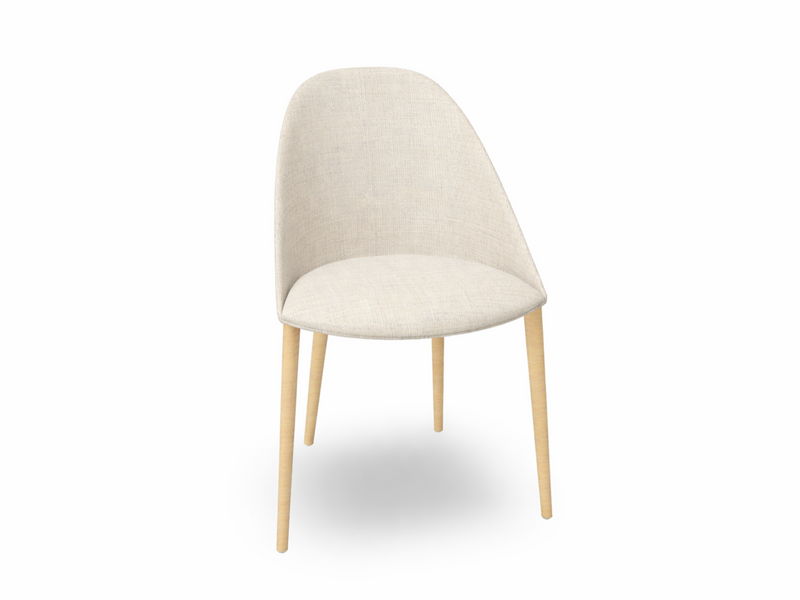 Cila Fully Upholstered Chair With Timber Oak Four-leg Base