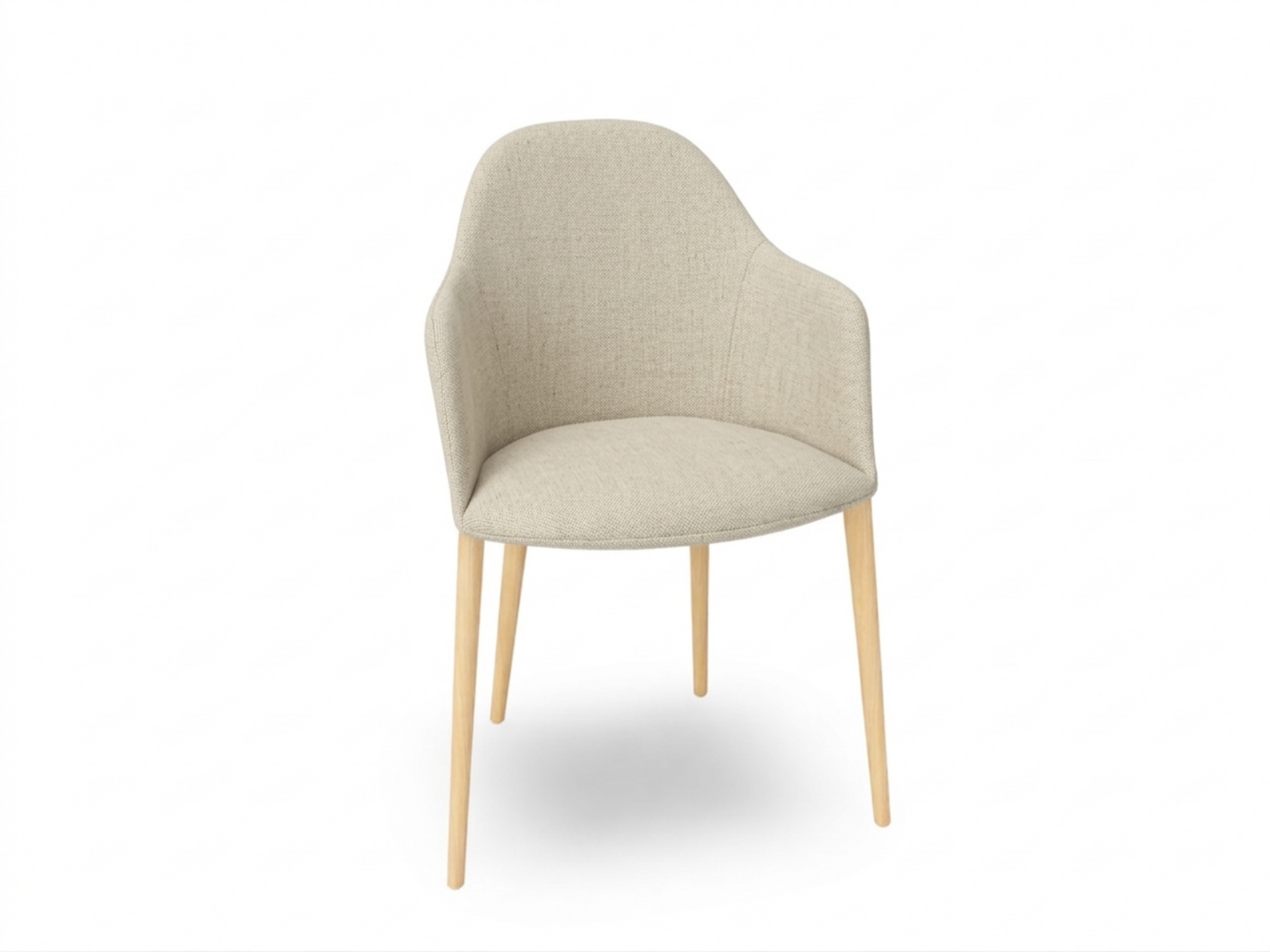 Cila Fully Upholstered Armchair with Timber Oak Four-leg Base