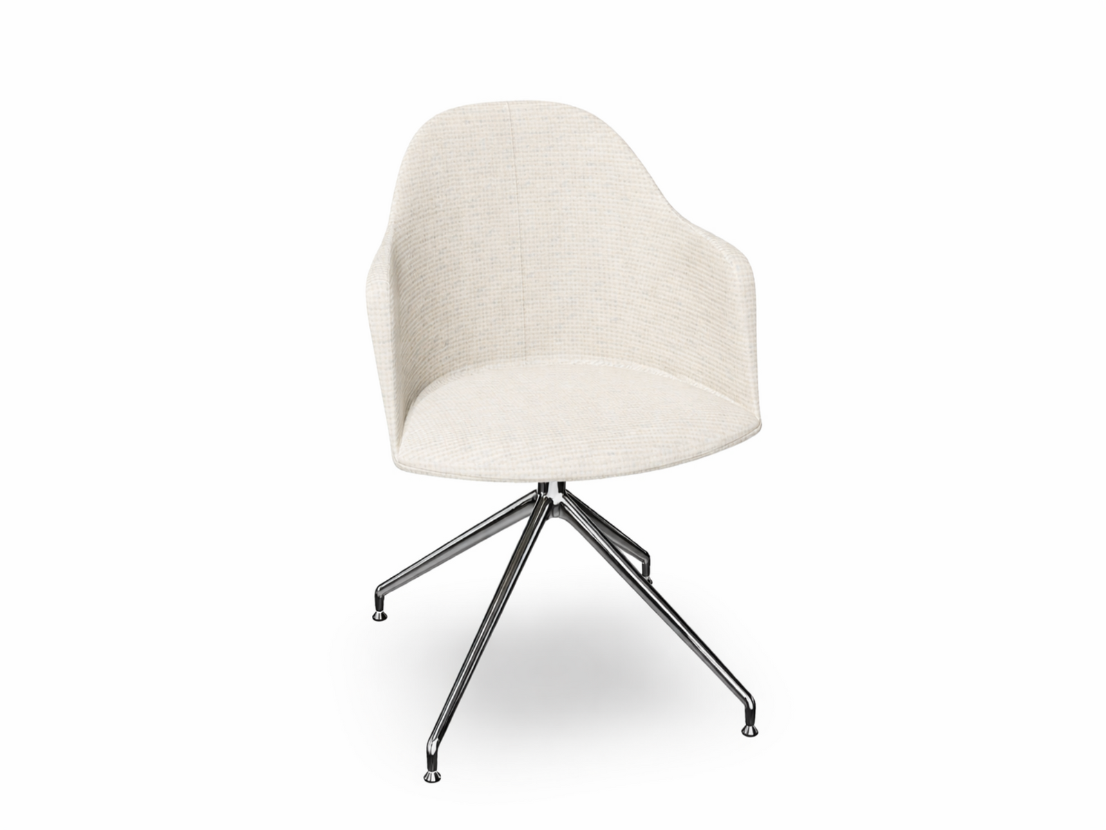 Cila Fully Upholstered Armchair With Swivel Trestle Base