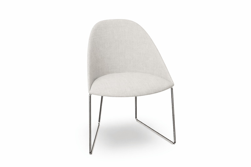Cila Fully Upholstered Chair With Sled Base Chairs Arper 