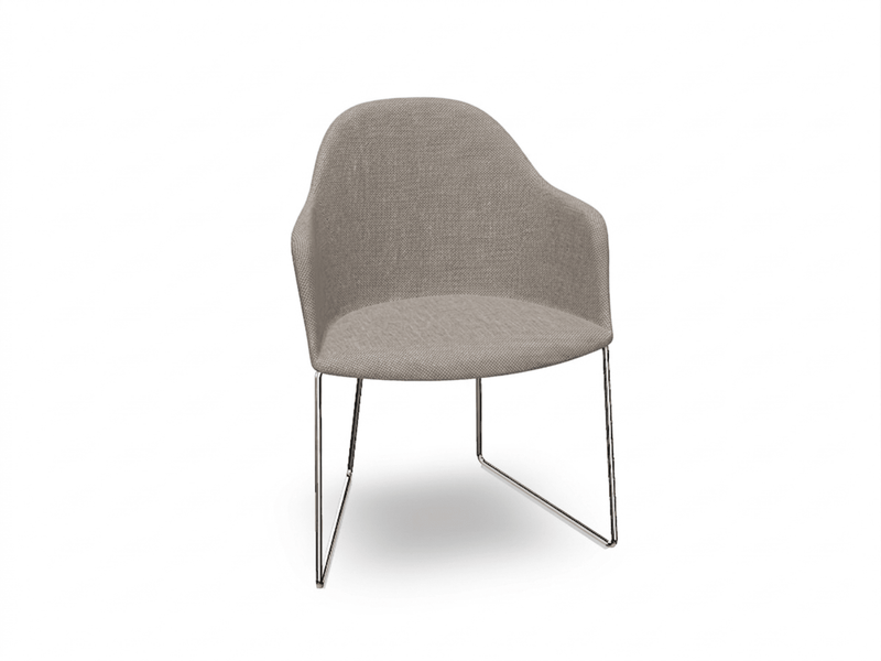 Cila Fully Upholstered Armchair With Sled Base Chairs Arper 