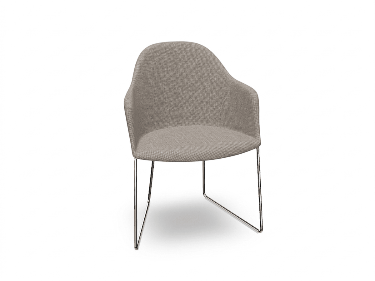 Cila Fully Upholstered Armchair With Sled Base Chairs Arper 