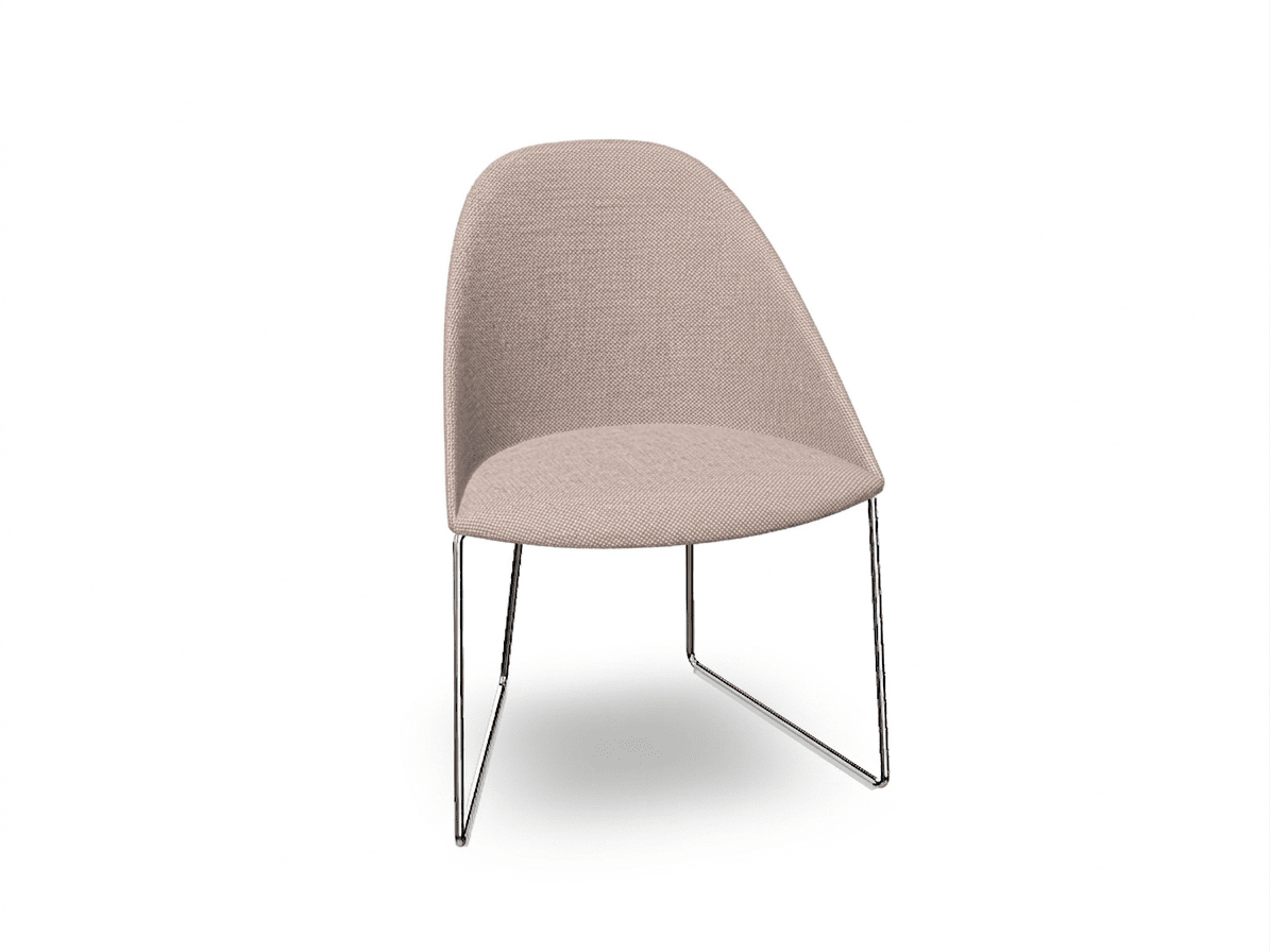 Cila Fully Upholstered Chair With Sled Base Chairs Arper 