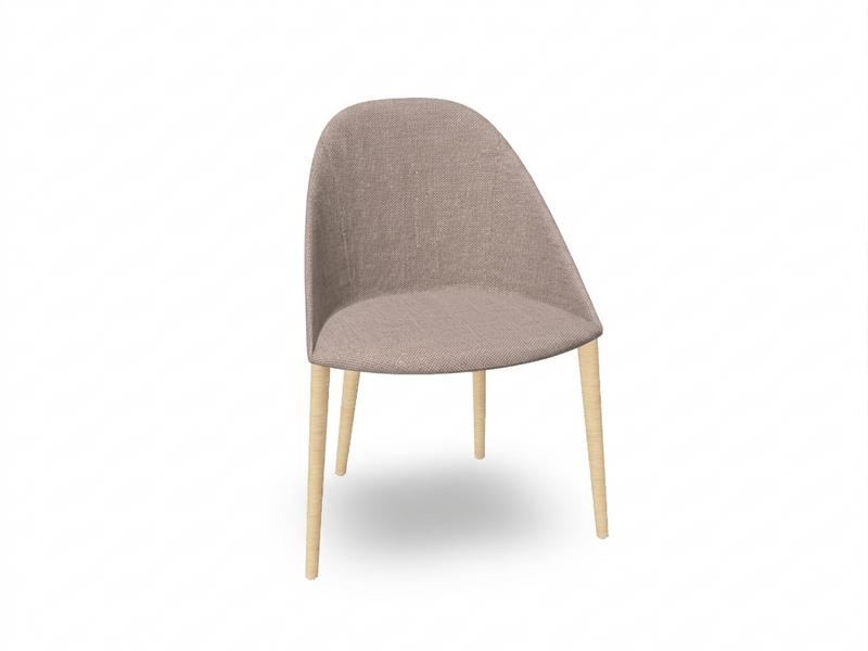Cila Fully Upholstered Chair With Timber Oak Four-leg Base