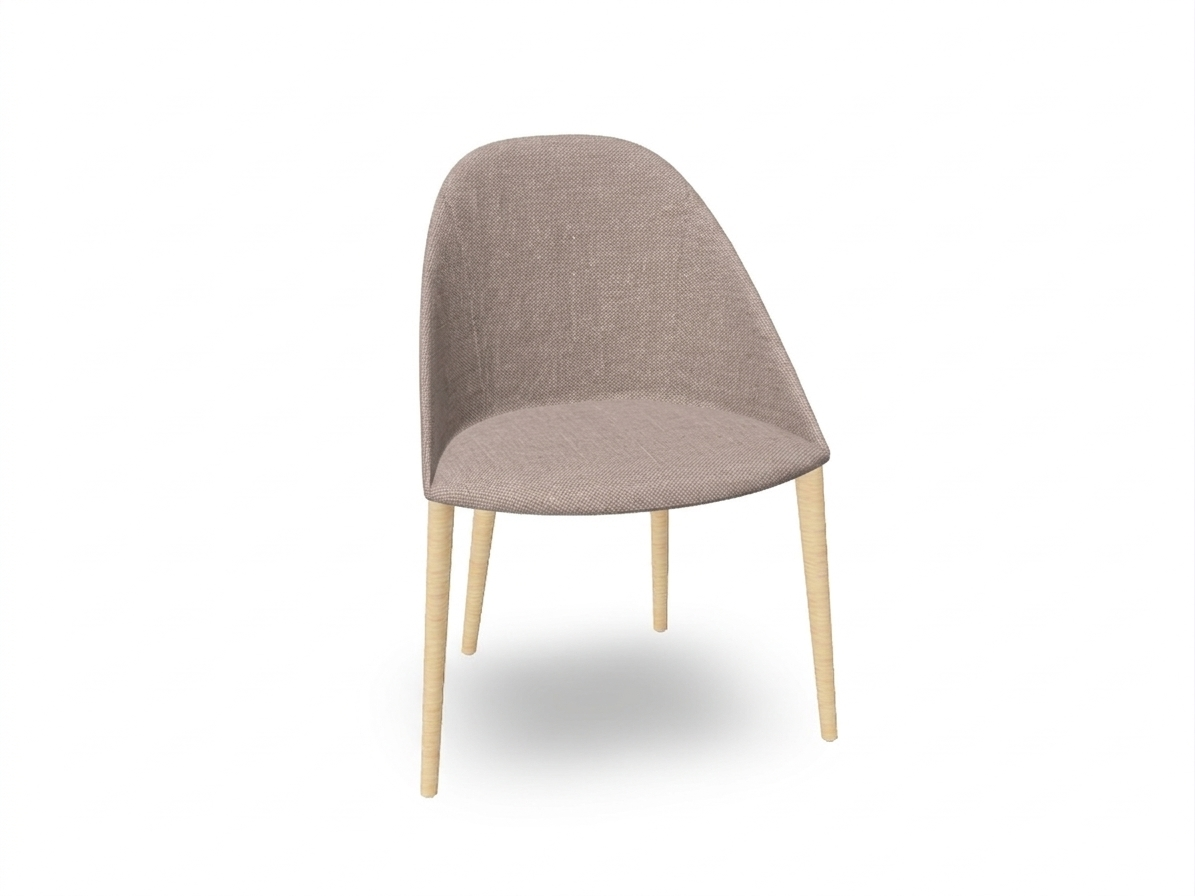 Cila Fully Upholstered Chair With Timber Oak Four-leg Base