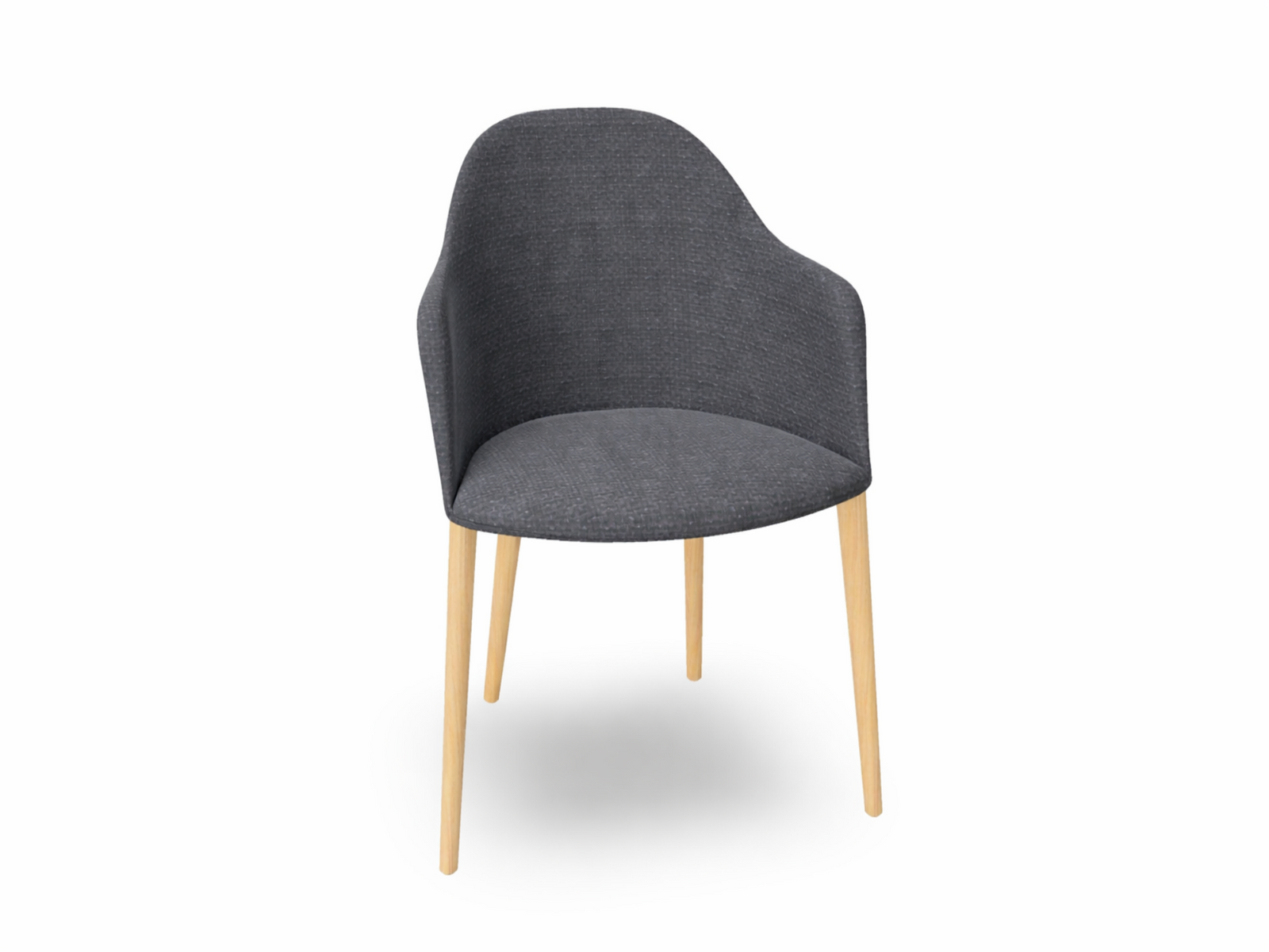 Cila Fully Upholstered Armchair with Timber Oak Four-leg Base