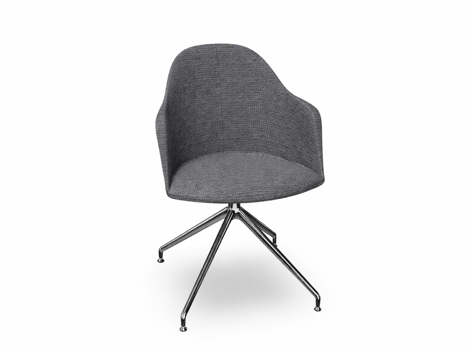 Cila Fully Upholstered Armchair With Swivel Trestle Base