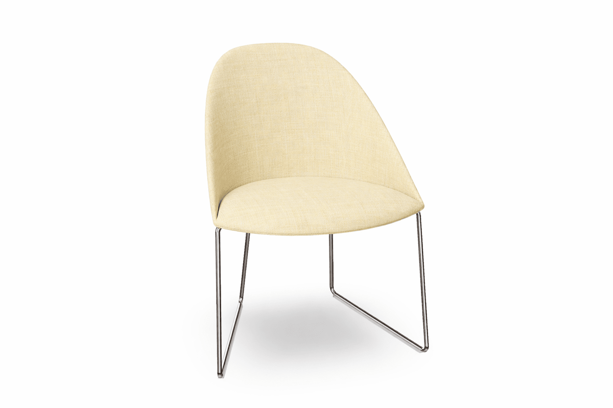 Cila Fully Upholstered Chair With Sled Base Chairs Arper 