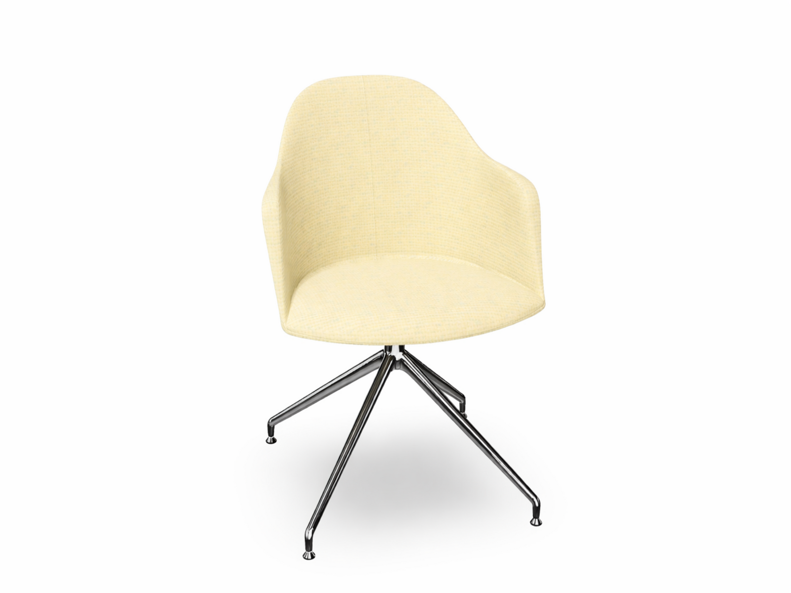 Cila Fully Upholstered Armchair With Swivel Trestle Base
