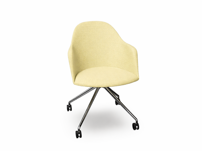 Cila fully upholstered Armchair With Fixed Trestle Base