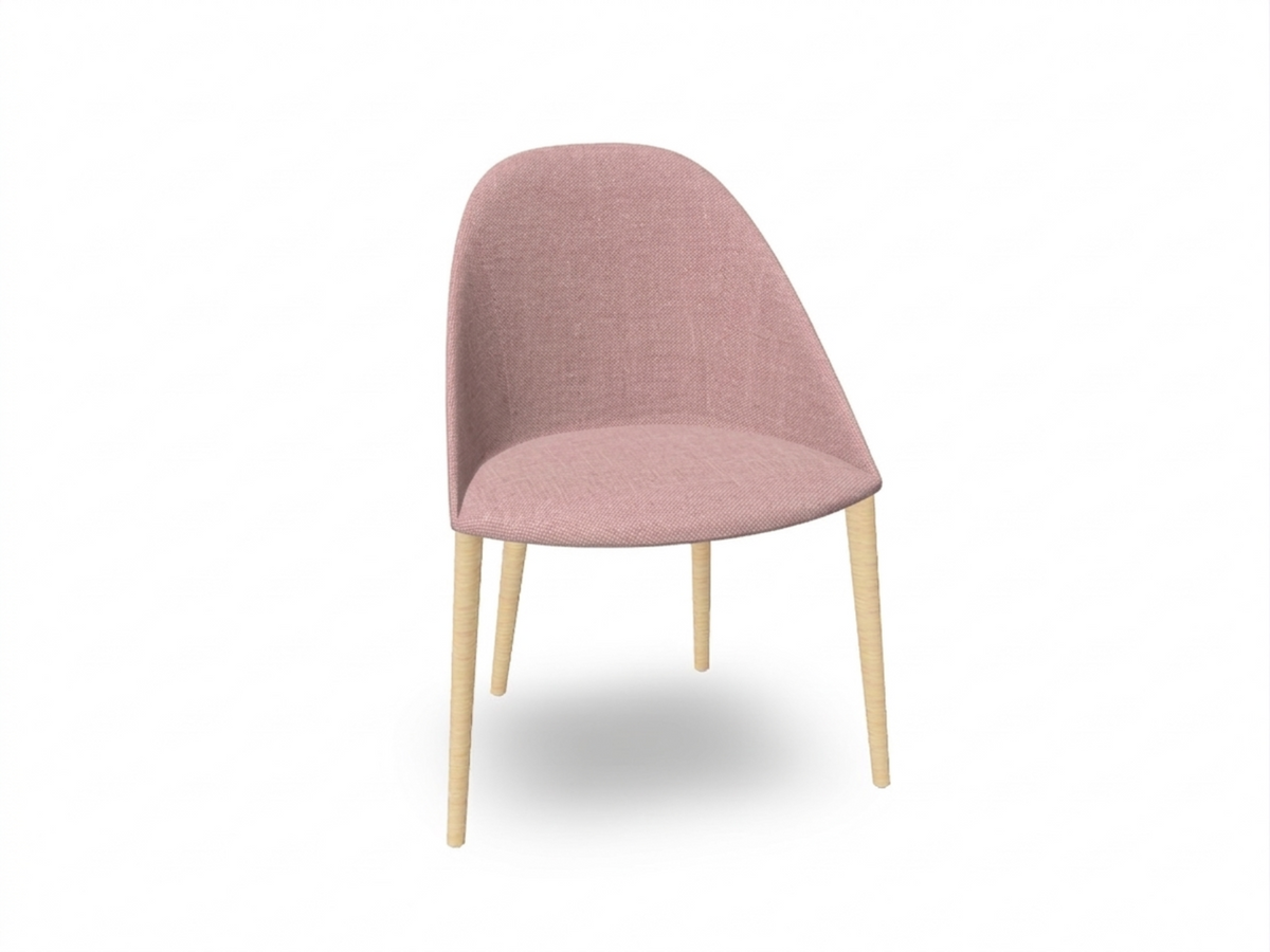 Cila Fully Upholstered Chair With Timber Oak Four-leg Base