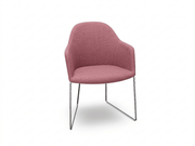 Cila Fully Upholstered Armchair With Sled Base Chairs Arper 