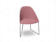 Cila Fully Upholstered Chair With Sled Base Chairs Arper 