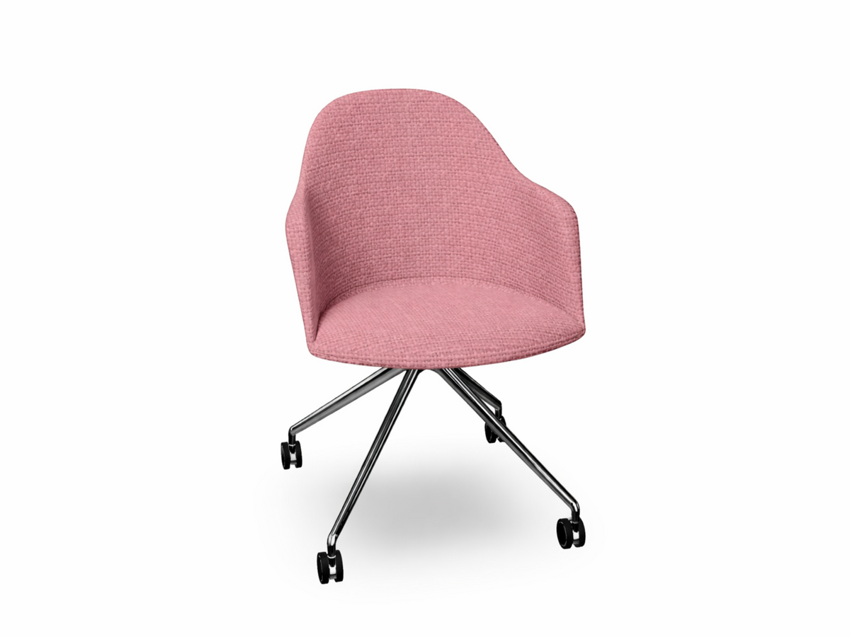Cila fully upholstered Armchair With Fixed Trestle Base
