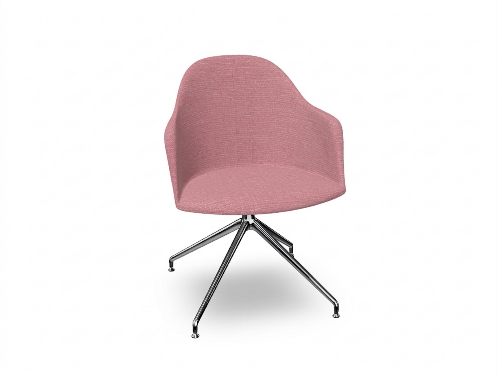 Cila Fully Upholstered Armchair With Swivel Trestle Base