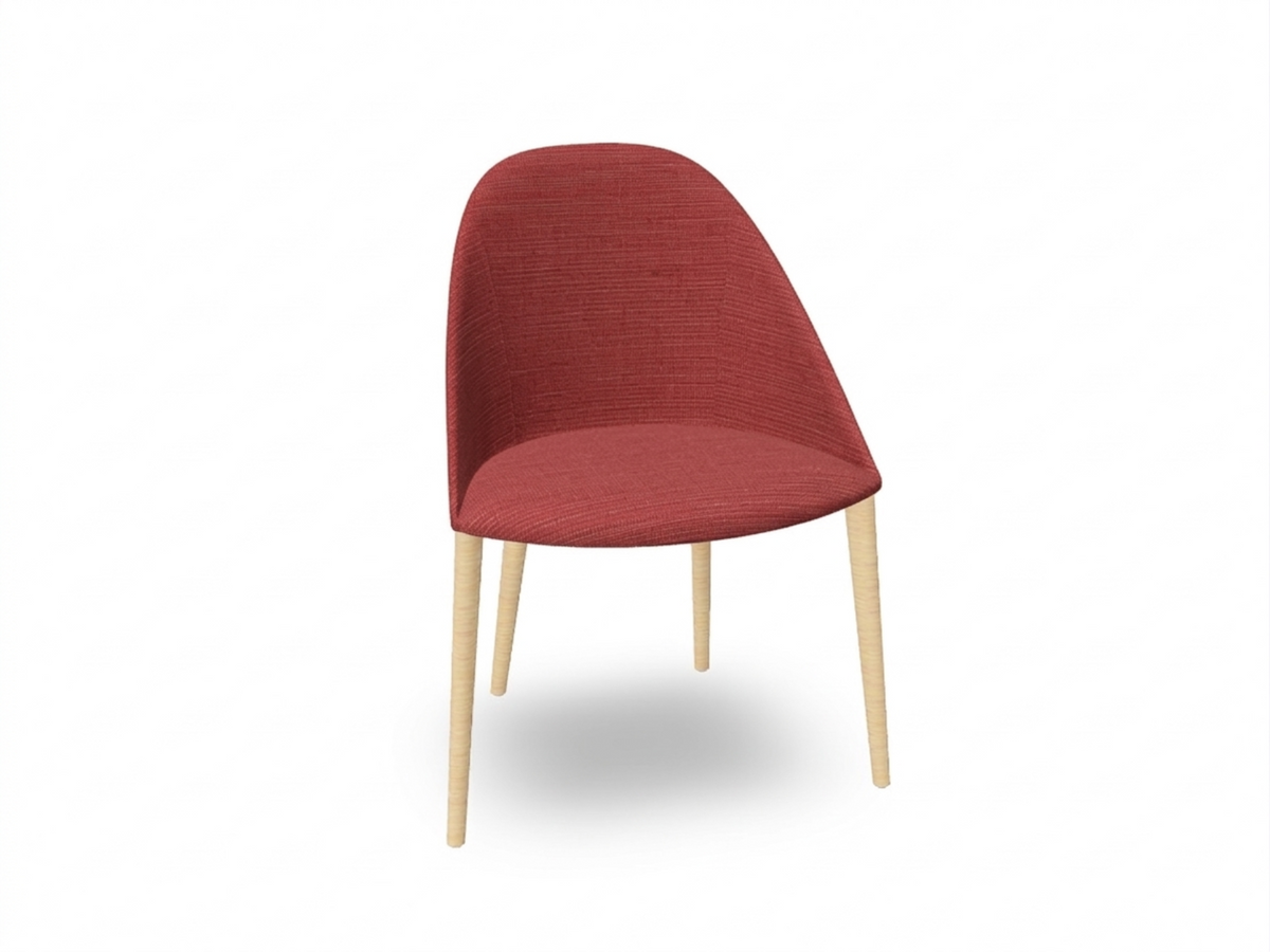 Cila Fully Upholstered Chair With Timber Oak Four-leg Base