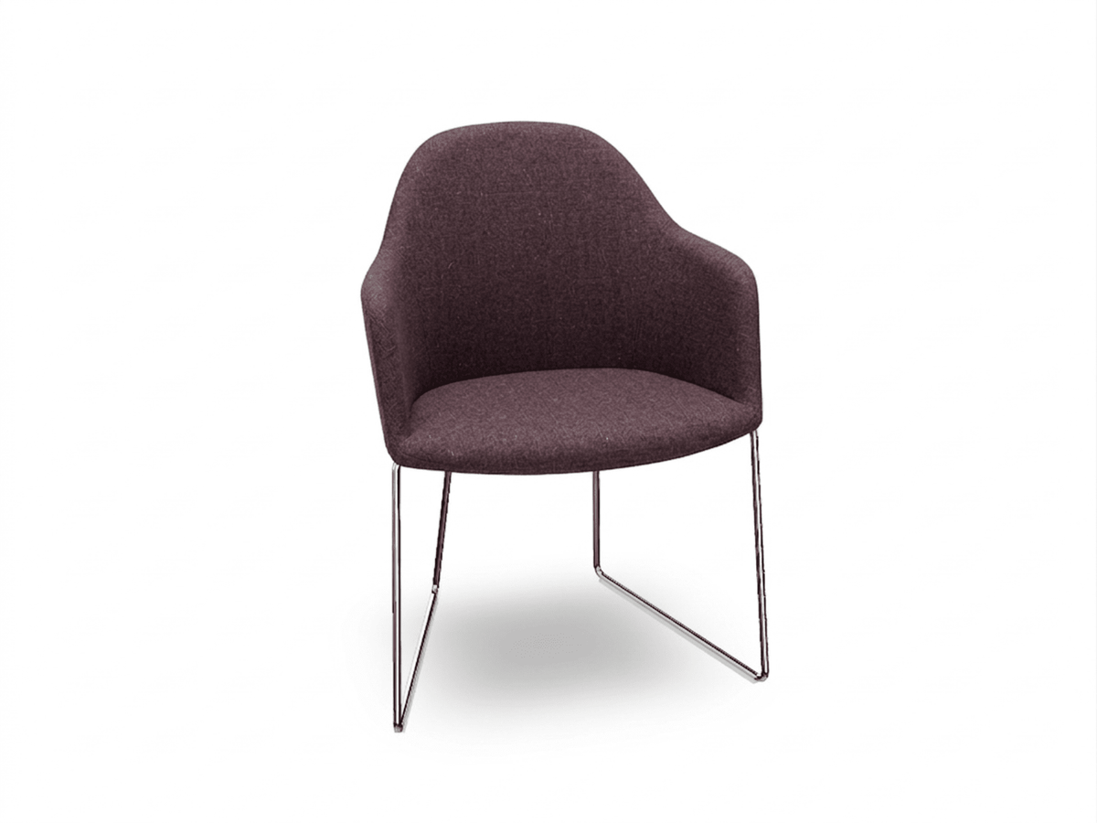 Cila Fully Upholstered Armchair With Sled Base Chairs Arper 