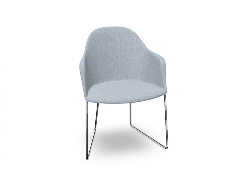 Cila Fully Upholstered Armchair With Sled Base Chairs Arper 