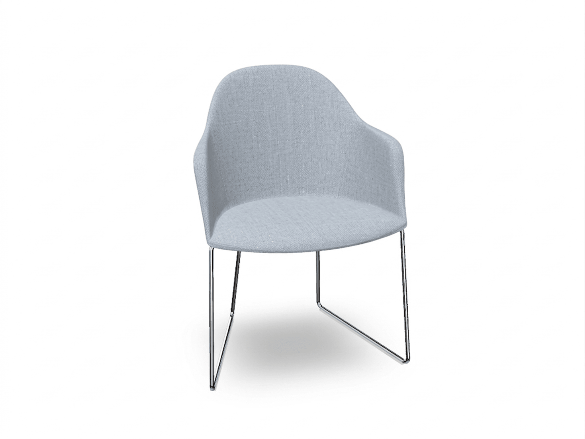 Cila Fully Upholstered Armchair With Sled Base Chairs Arper 
