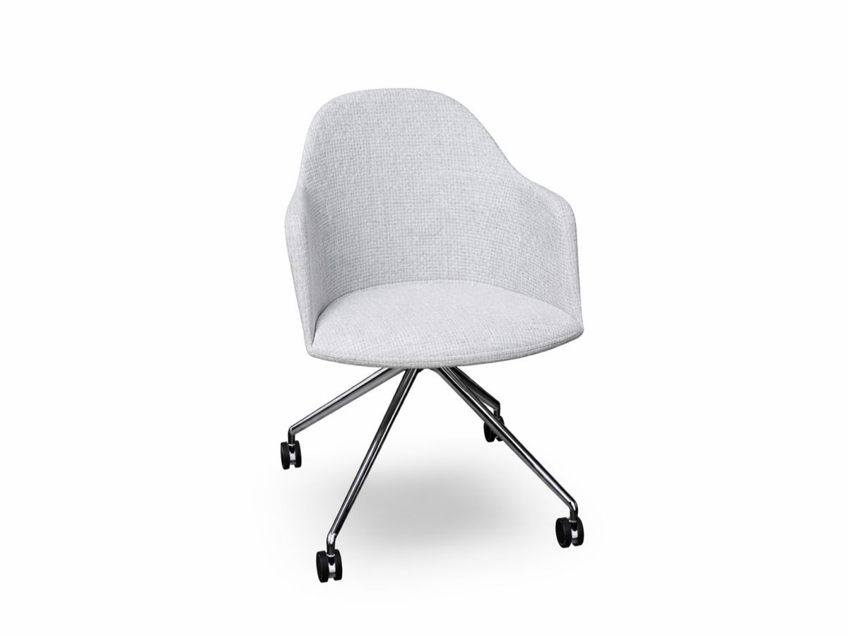 Cila fully upholstered Armchair With Fixed Trestle Base
