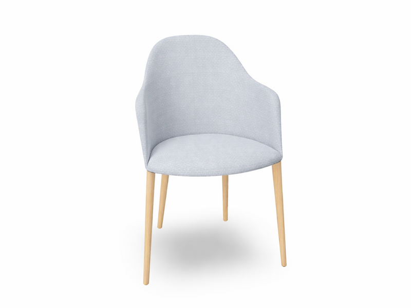 Cila Fully Upholstered Armchair with Timber Oak Four-leg Base