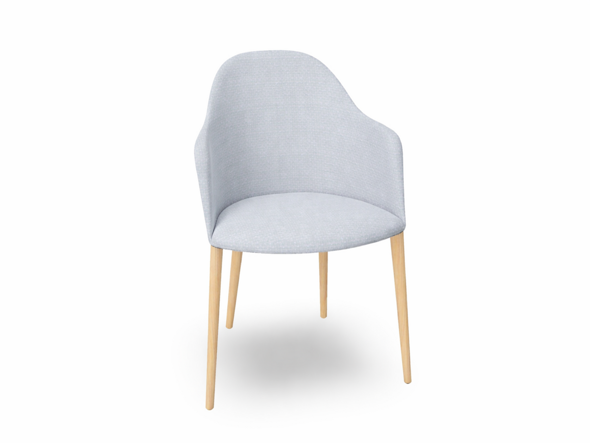 Cila Fully Upholstered Armchair with Timber Oak Four-leg Base