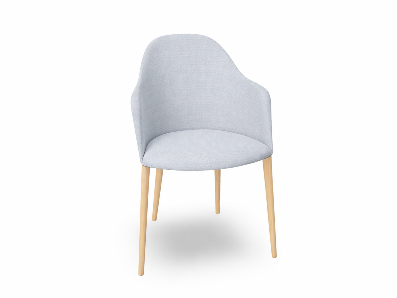 Cila Fully Upholstered Armchair with Timber Oak Four-leg Base