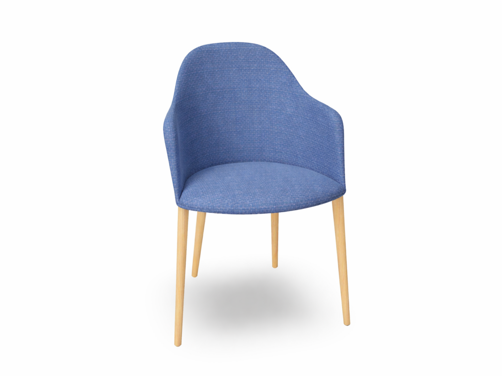 Cila Fully Upholstered Armchair with Timber Oak Four-leg Base