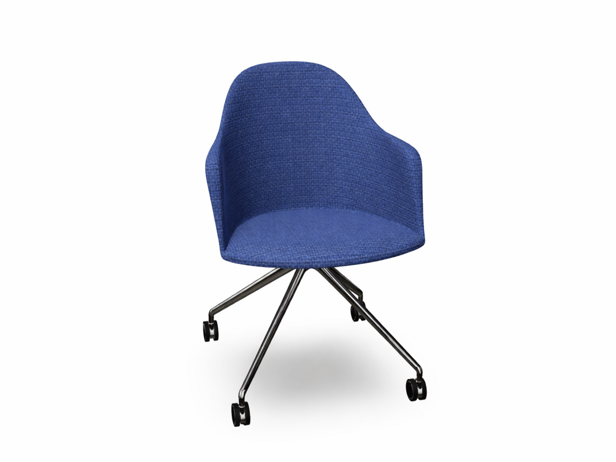 Cila fully upholstered Armchair With Fixed Trestle Base